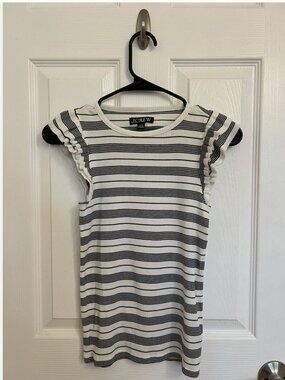 J.CREW Women's Striped Short Flutter Sleeve Top - Size XXS